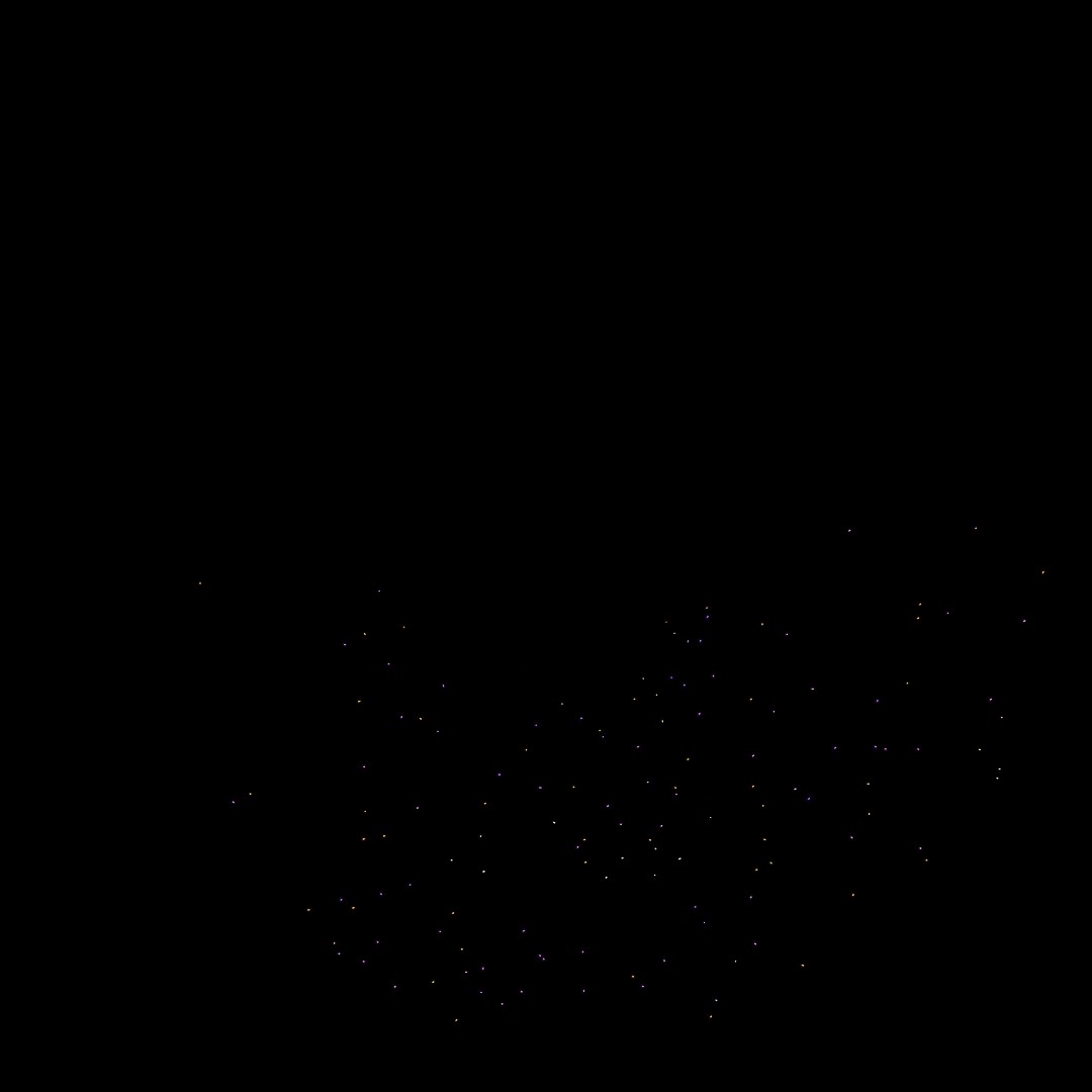 A field of small colored points forming a star field