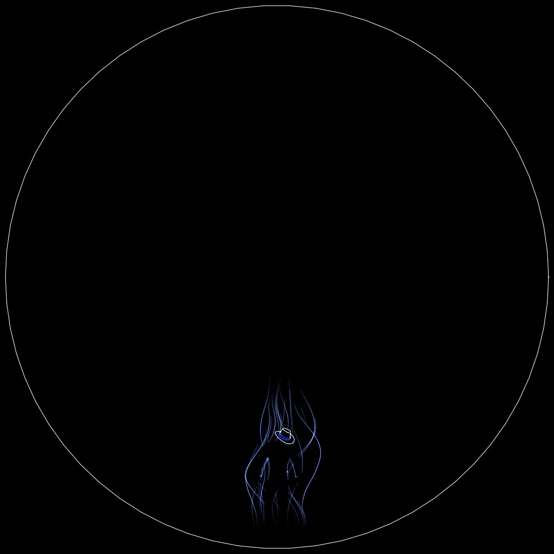 A silhouette in a fedora dissolving into blue smoke